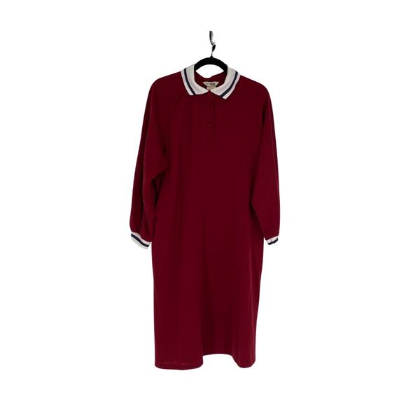 Sears Red Polo Collar Midi Dress for Work - Picture 1 of 12